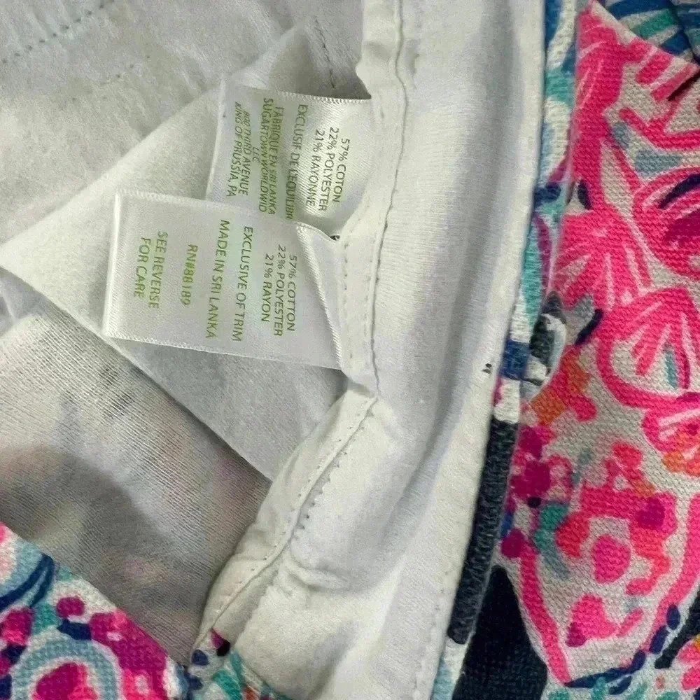 Lilly Pulitzer Turtle Amazement Floral Pink and Blue Women Shorts - Picture 5 of 7